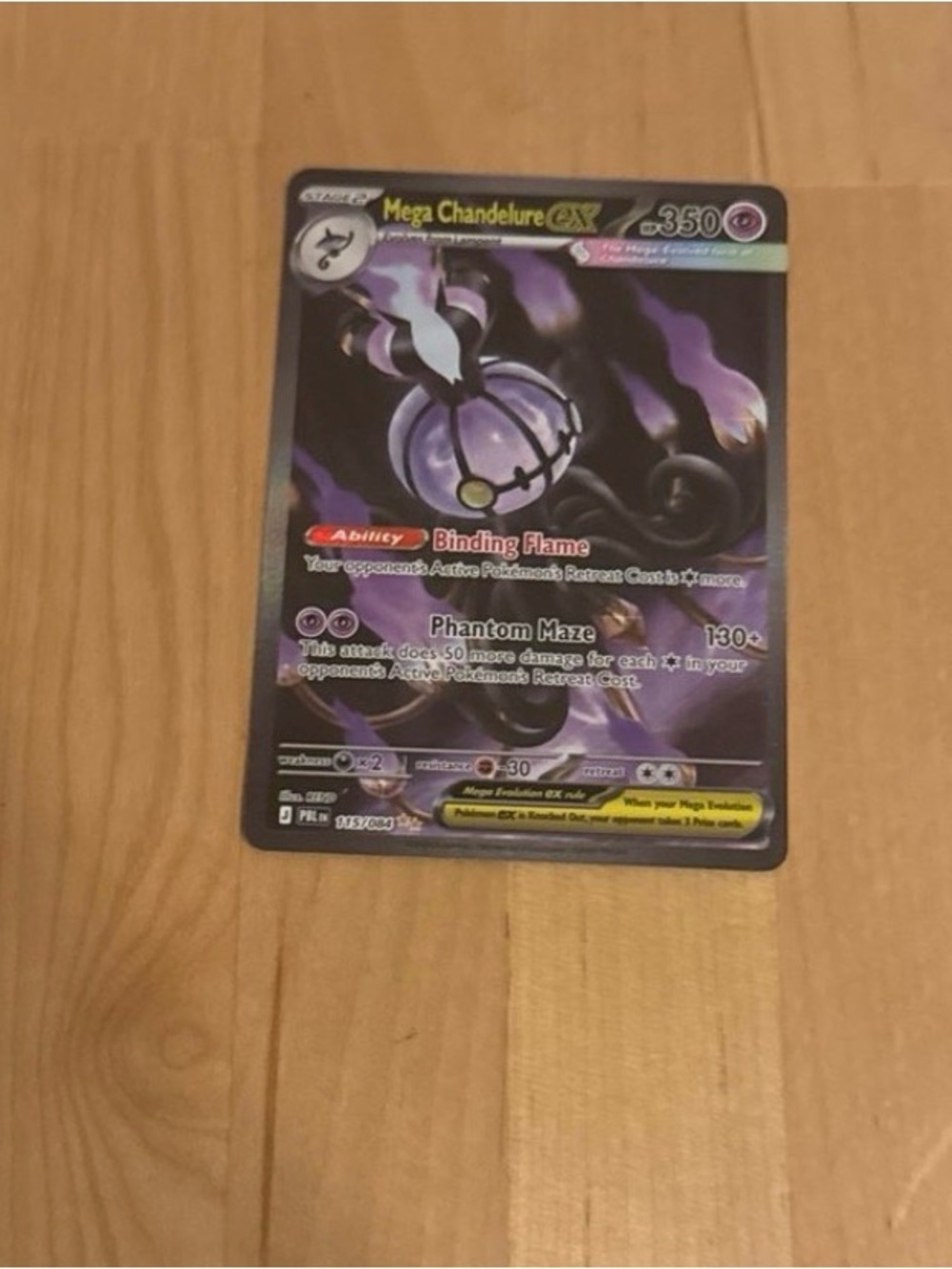 Mega Chandelure GX Pokémon TCG Card - Purple/Black Artwork